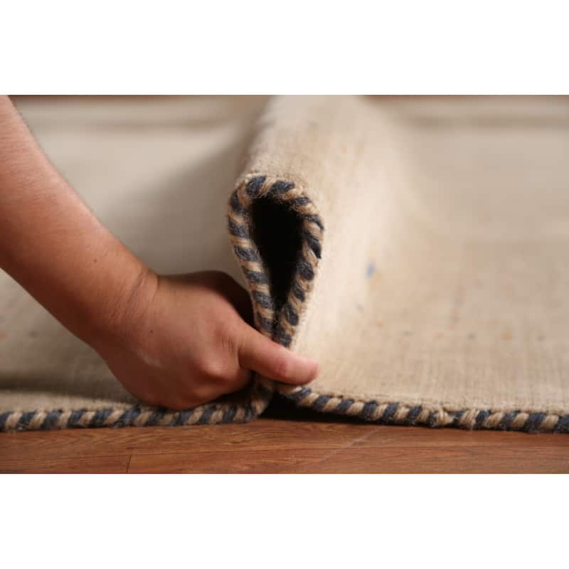 Light Brown Gabbeh Indian Area Rug Handmade Wool Carpet - 7'10" x 9'9"