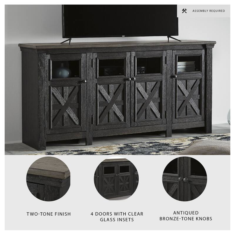 Tyler Creek Casual Extra Large TV Stand Black/Gray