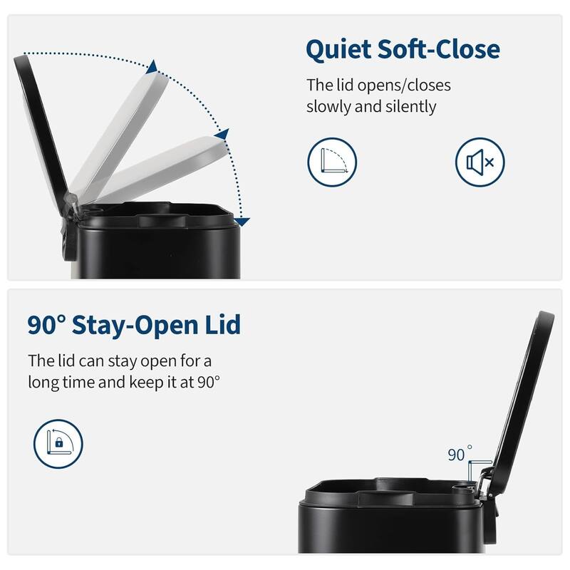 8 Gallon Commercial Stainless Steel Trash Can, Fingerprint-Proof with Soft-Close Lid & Foot Pedal for Home Office Restaurant