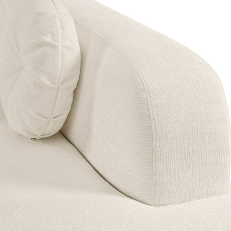 Oversized Curved Sectional Sofa with 3 Round Cushions, High-Resilience Foam Cloud Couch, L-Shaped Comfy 4 Seater Floor Sofa