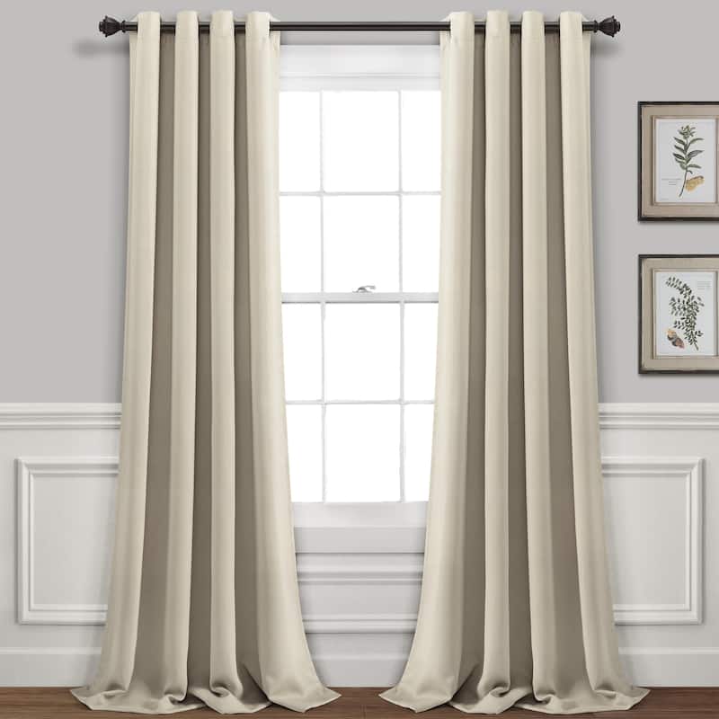 Lush Decor Insulated Grommet Blackout Curtain Panel Pair - 52"W x 84"L - Neutral