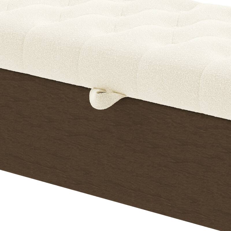 GDFStudio - Tufted 44.7" Boucle Upholstered Storage Ottoman Bench