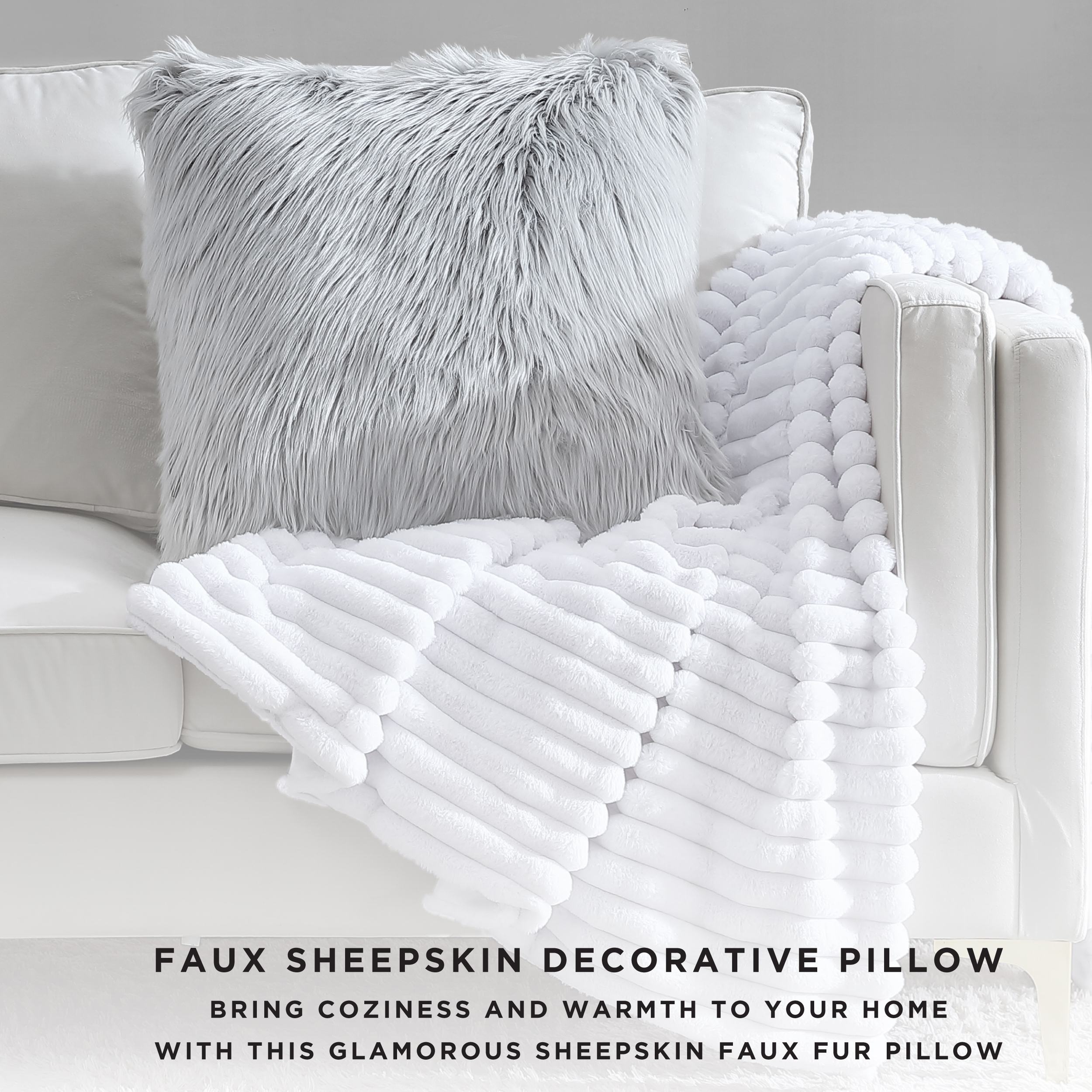 White clearance sheepskin pillow
