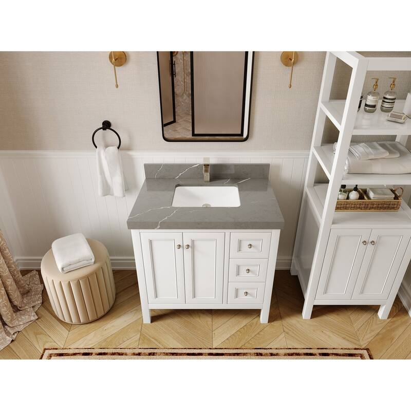 Willow Collections 36 in. W x 22 in. D Nashville Center Left Sink Bathroom Vanity with Countertop