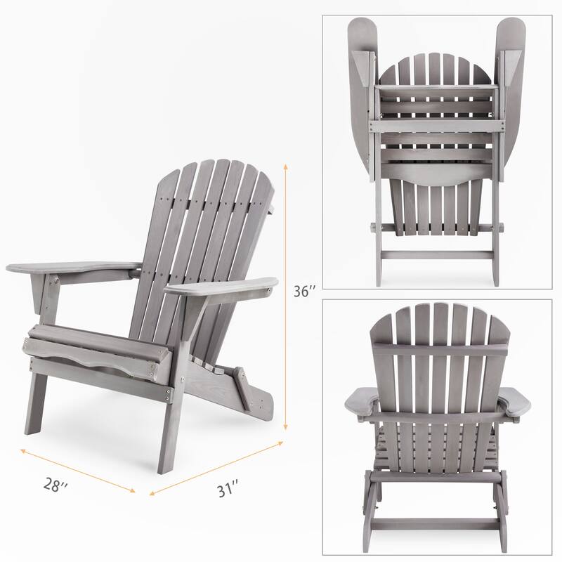 Set of 2 Wooden Outdoor Folding Chair