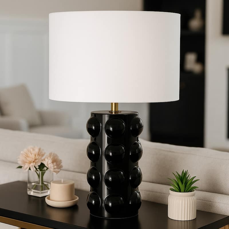 Decorative Ceramic Bubble Accent Lamp - 22.0" - Black - 22.0"