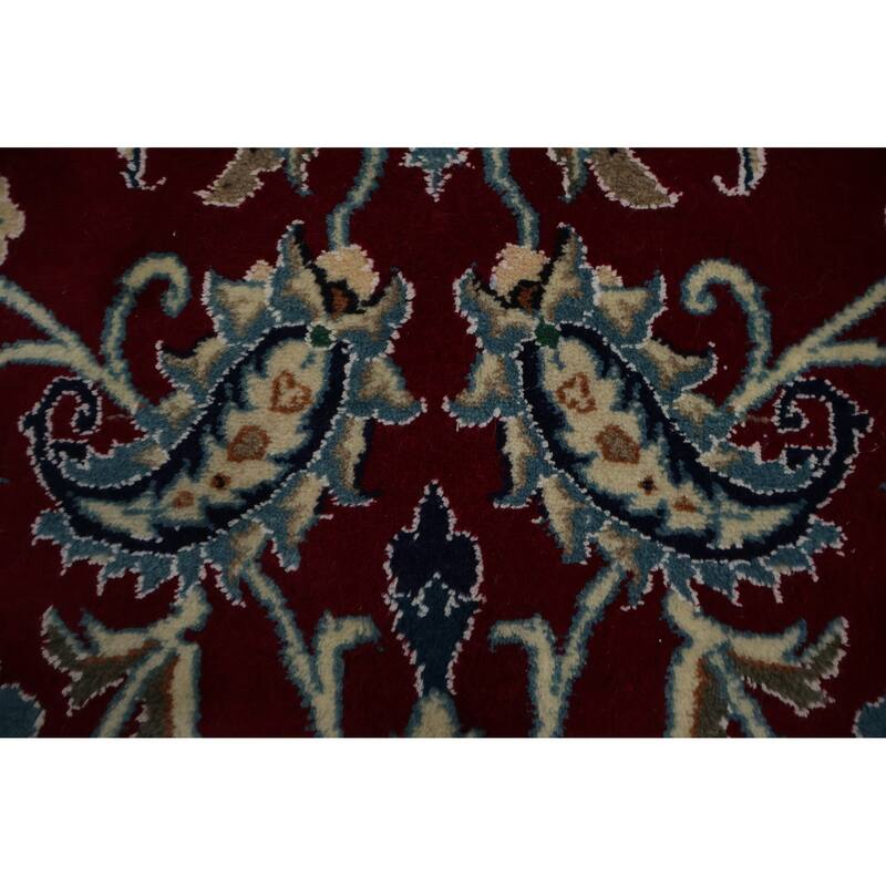 Hand Knotted Oriental 100% Wool Carpet Traditional Floral Red Nain Area Rug - 19' 0'' X 12' 10''