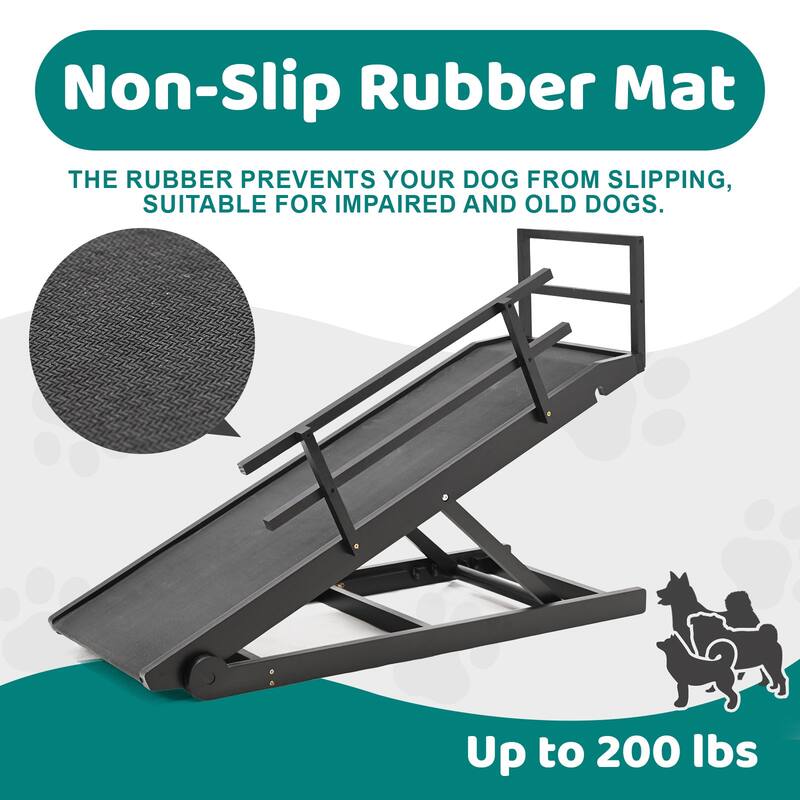 DoCred Pet Ramp, Portable Adjustable Height Folding Dog Ramp