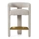 preview thumbnail 2 of 5, Modrest Adam Modern Beige Fabric & Brass Counter Chair