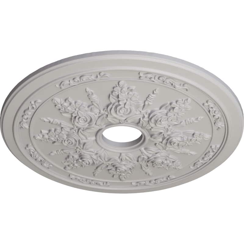 23 5/8"OD x 4"ID x 1 1/2"P Rose and Ribbon Ceiling Medallion