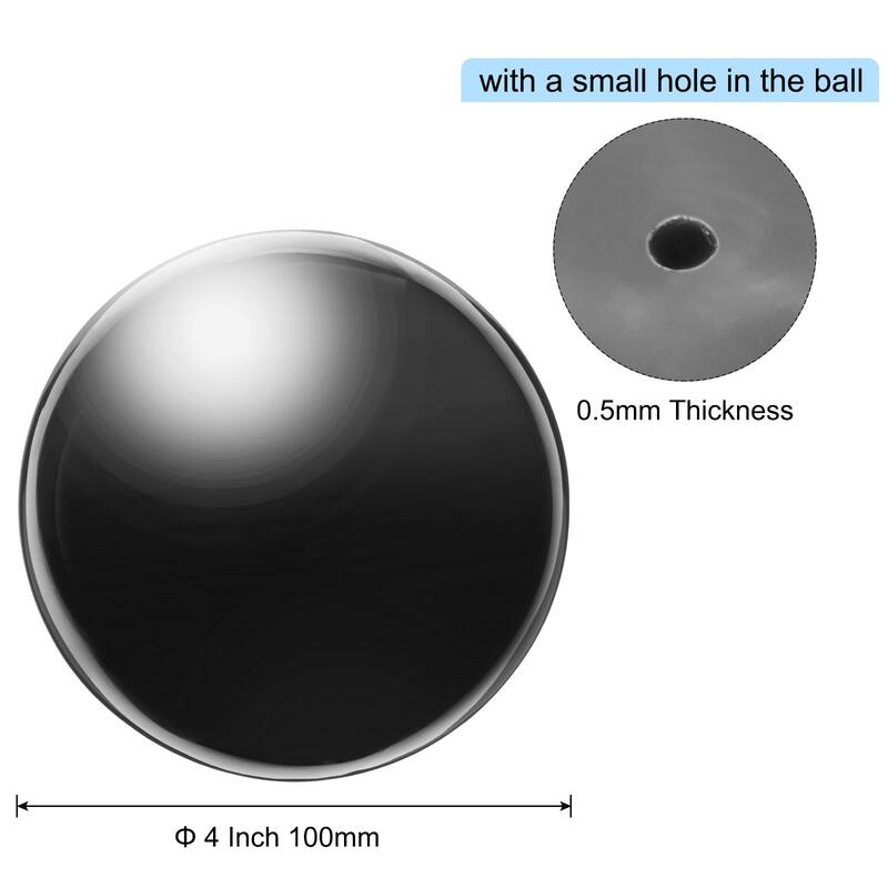 Gazing Ball Stainless Steel Gazing Globe Mirror Sphere - Bright Black - 4 Inch Dia - 4 Inch Dia