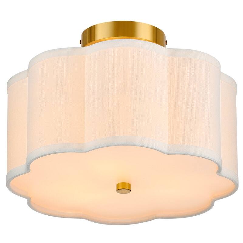 CO-Z 13 in 3-Light Semi Flush Mount Ceiling Light Fabric - 12.6"