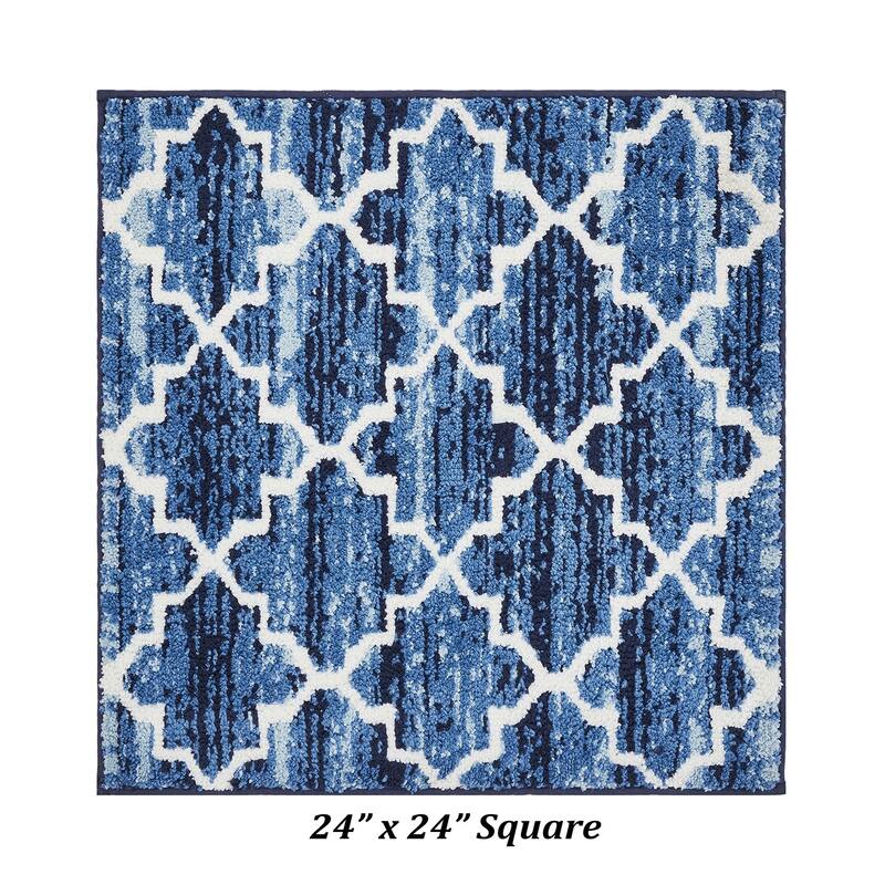 Better Trends Savio Collection Marrakesh Bathroom Rug - 100% Micro Polyester with Gel Foam Backing, Machine Washable Bath Mat