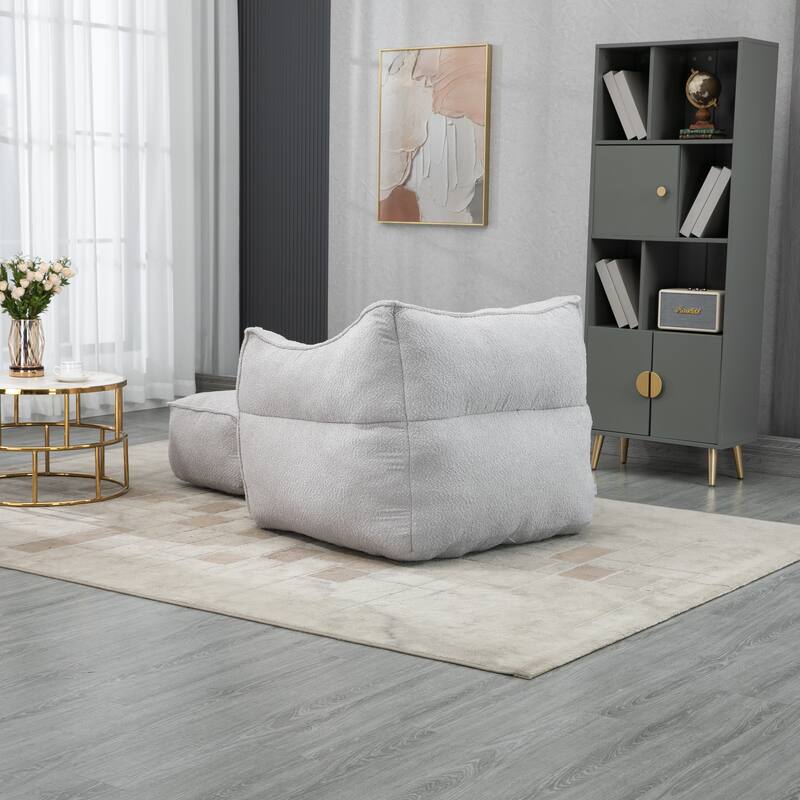 GDFStudio - COOLMORE Boucle Bean Bag Chair with Memory Foam Filling for Ultimate Comfort