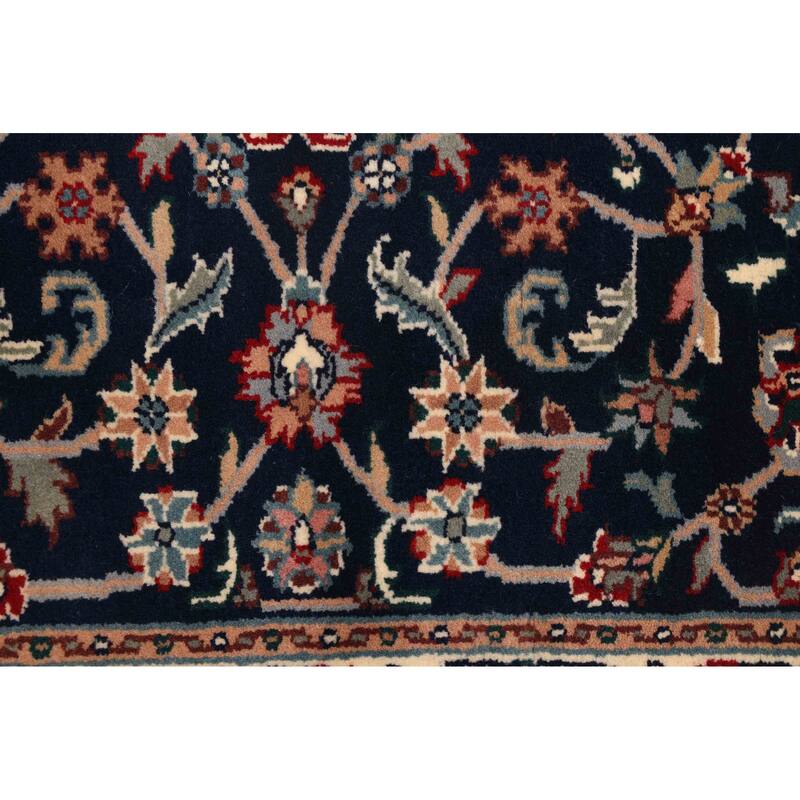 ECARPETGALLERY Hand-knotted Finest Agra Jaipur Dark Navy Wool Rug - 2'7 x 10'3