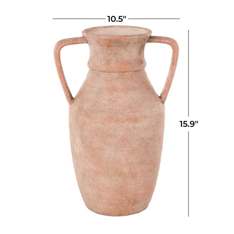 Pink Ceramic Antique Style Decorative Vase with Handles