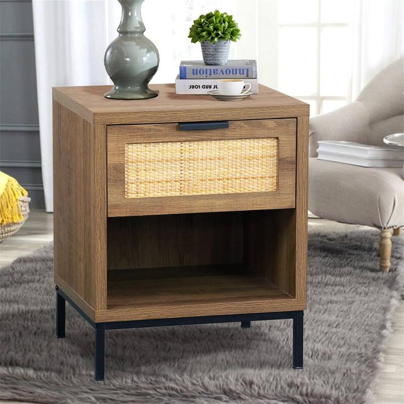 Nightstand with 3 Drawers - Wood