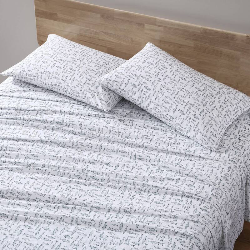 Eddie Bauer Printed Cotton Percale Deep Pocket Sheet Set