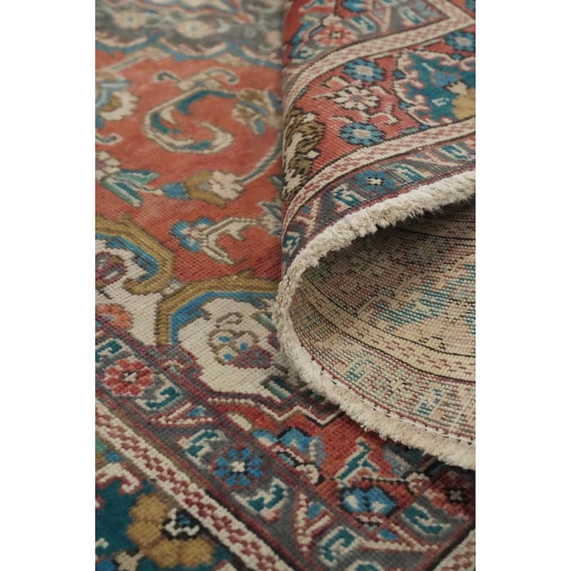 Hand Knotted Oriental 100% Wool Carpet Traditional Floral Oranges & Rust Tabriz Area Rug - 6' 1'' X 4' 6''