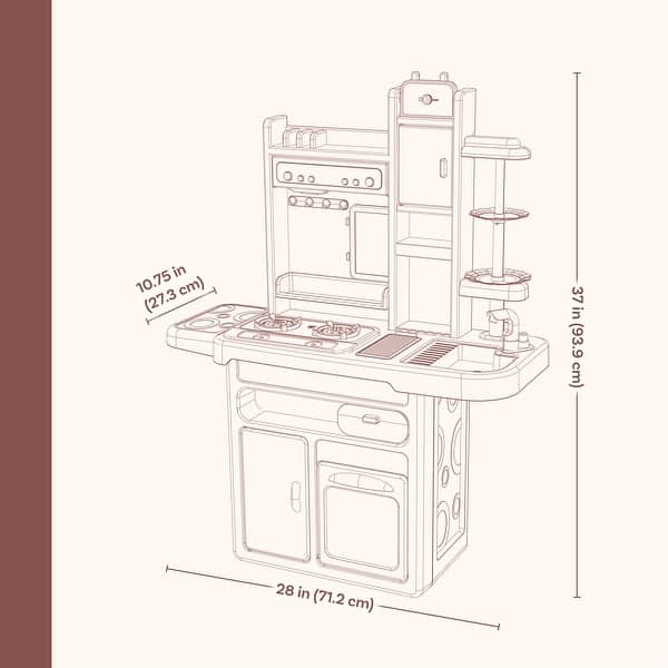 Sunnydaze Mini Meals Kitchen Playset with Sounds, Lights, and Effects