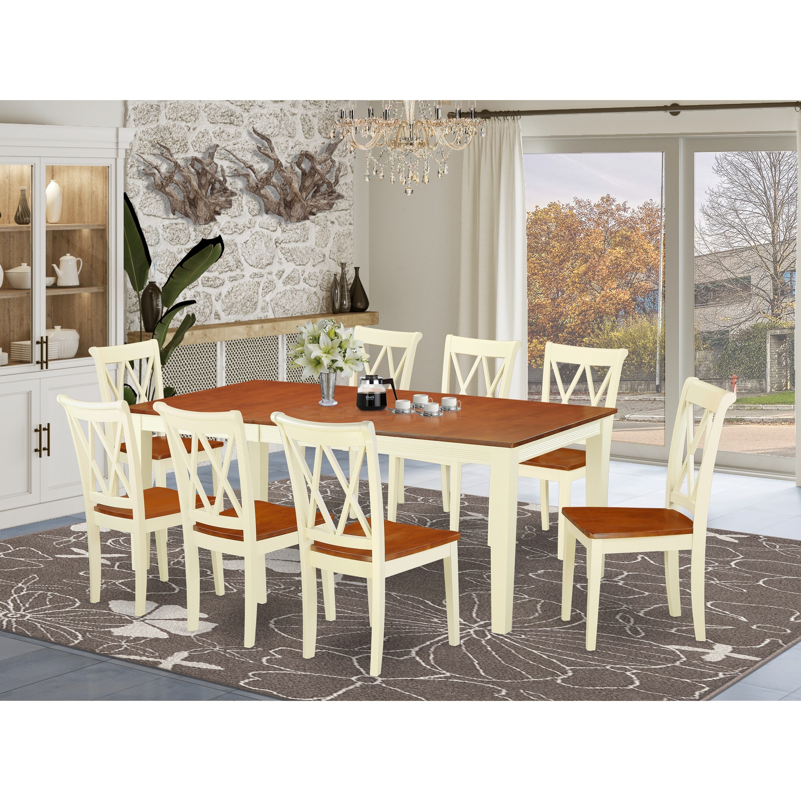 Shop Rectangle 60 78 Inch Dining Table And Wood Seat Kitchen