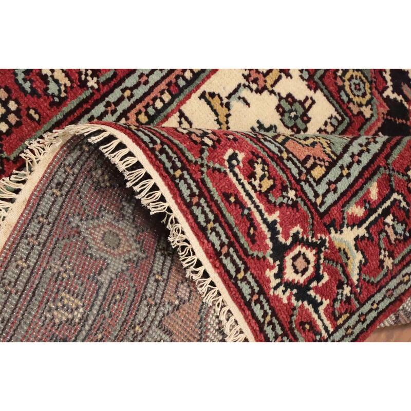 Hand Knotted Oriental 100% Wool Carpet Traditional Medallion Beige & Ivories Heriz (serapi) Area Rug - 6' 1'' X 3' 11''