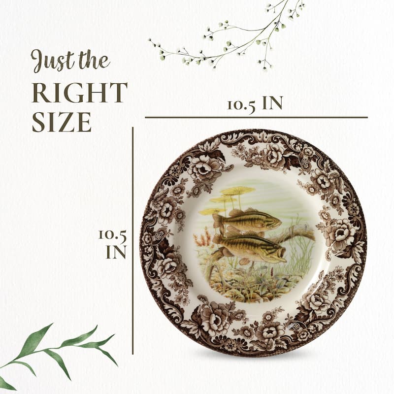 Spode Woodland Dinner Plate Fish Collection - 10.5 inch