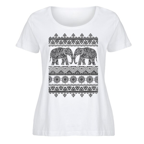 Tribal Elephant - Ladies Plus Size Scoop Neck Tee
