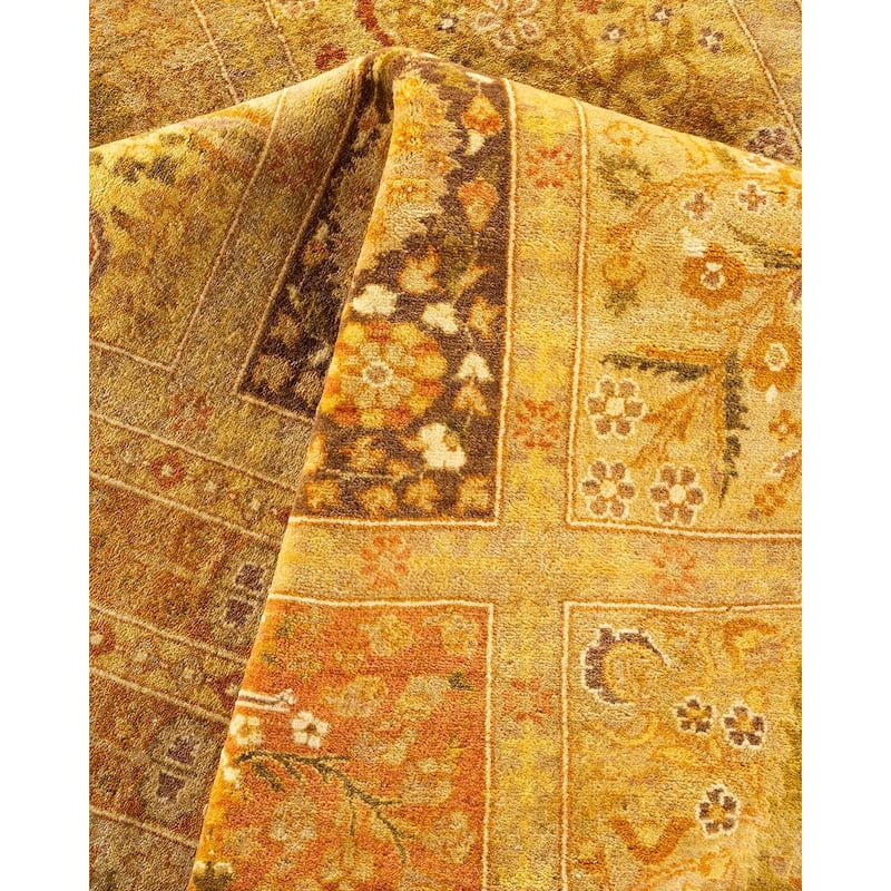 Overton Handknotted Wool Vintage Inspired Traditional Mogul Ivory Area Rug - 18' 2" x 12' 4"