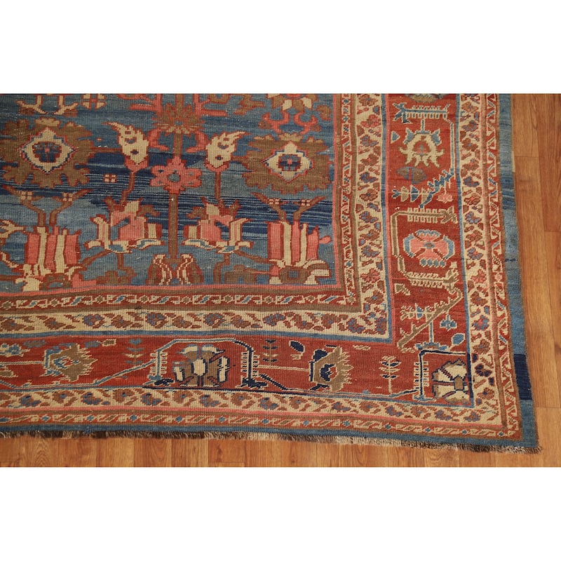 Vegetable Dye Heriz Bakhshayesh Persian Area Rug Handmade Wool Carpet - 9'3" x 10'9"
