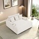 preview thumbnail 6 of 9, Furniture of America Venden Modern Chenille Padded 2-Seater Chaise Loveseat with USB Charger and Cup Holders