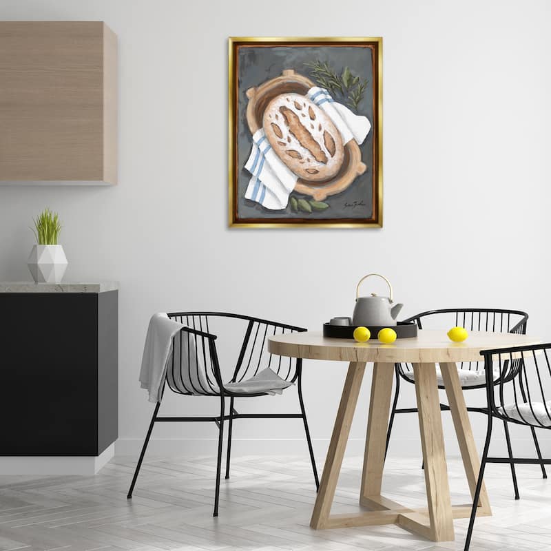 Stupell Bread Baking Basket Framed Floater Canvas Wall Art Design By Sara Baker