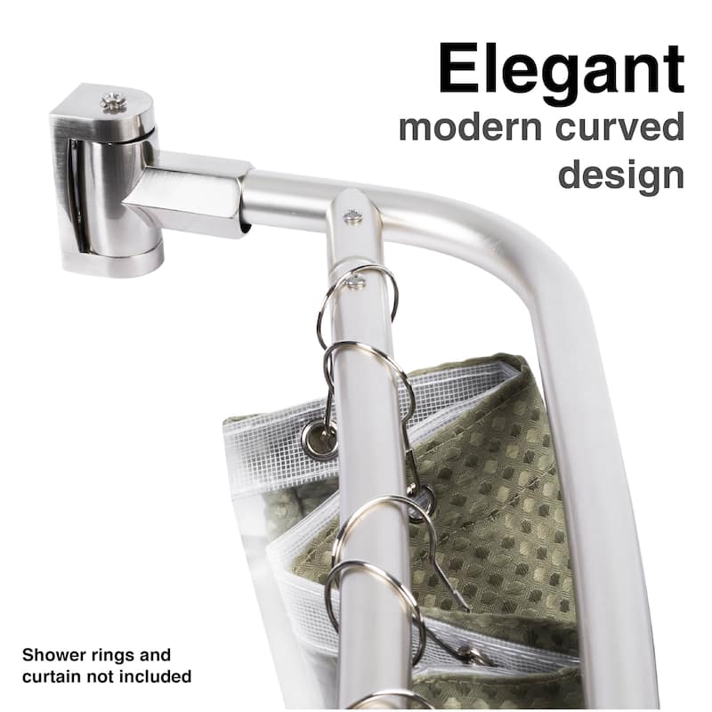 Double Curved Shower Curtain Rod Adjustable 44 to 70 inches by JS Jackson Supplies