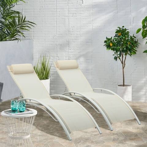 Ainfox Adjustable Outdoor Chaise Lounge (Set of 2)