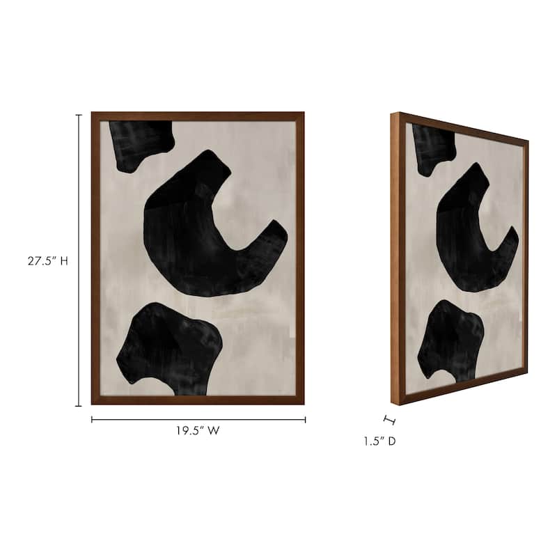 Aurelle Home Abstract Black Shapes Framed Painting