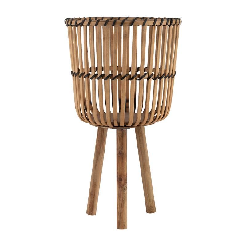 Sagebrook Home Wicker Modern Boho Bamboo Planter Set