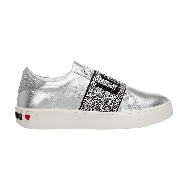 love moschino crystal strap trainers