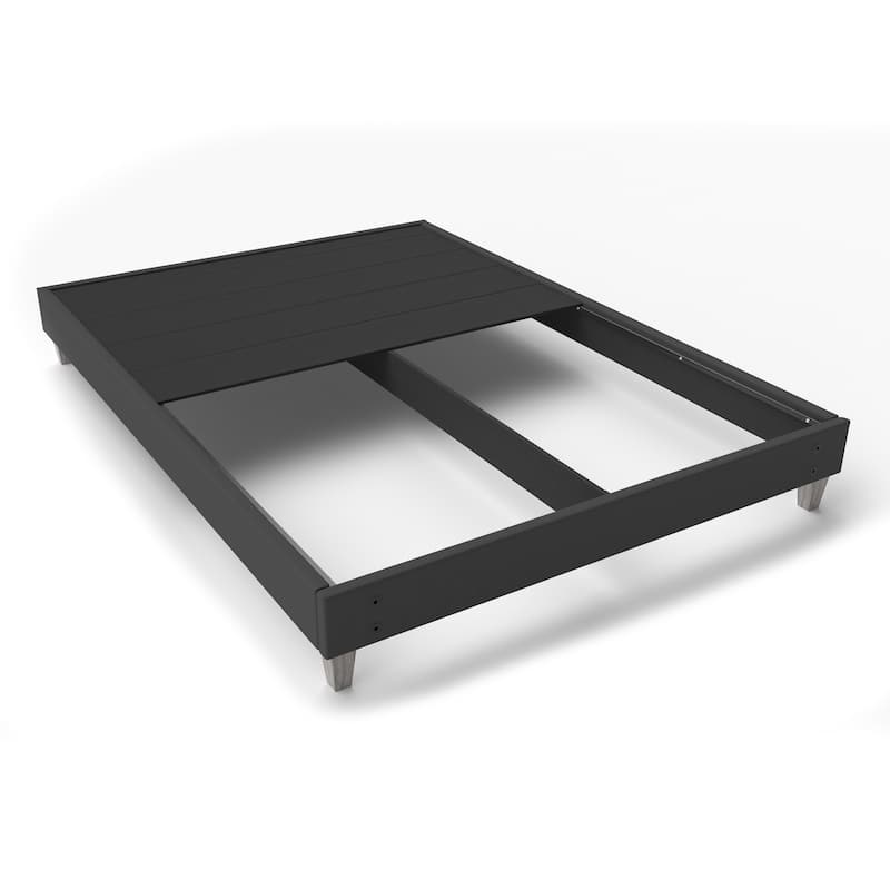 Easy Assembly King Bed Frame - Tool-Free Setup, Fabric Cover