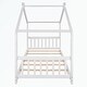 preview thumbnail 11 of 18, Twin Size House Platform Bed with Headboard and Footboard White