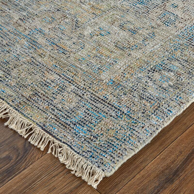 Ramey Vintage Space Dyed Wool Rug, Blue/Beige, Area Rug On Sale Bed