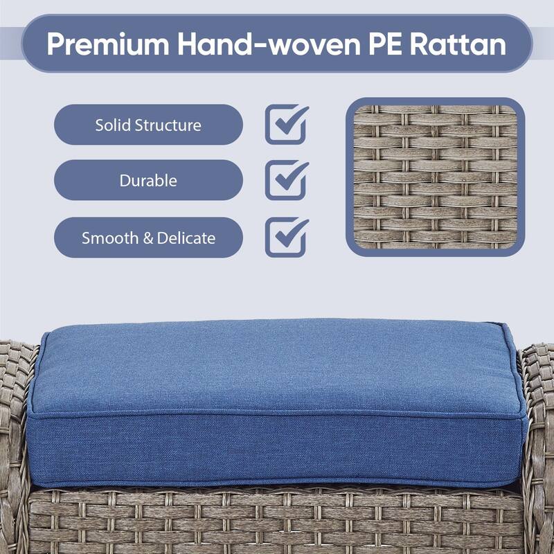 Gymojoy Outdoor Wicker Patio Furniture Sofa Chair Set Weather-Resistant