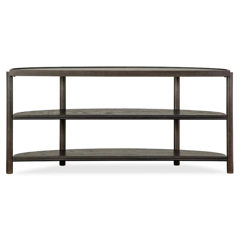 Magnussen Home Hadleigh Black Coffee Bean Demilune Sofa Table - 61.75''W x 16''D x 29''H