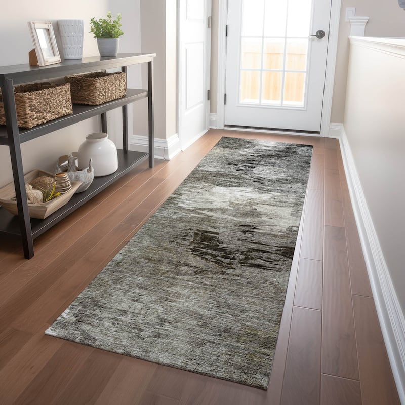 Machine Washable Indoor/ Outdoor Chantille Modern Ombre Rug - Taupe - 2'3" x 7'6"
