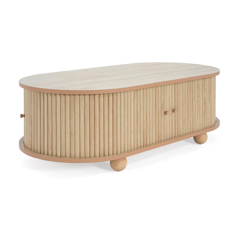 47x23'' Retro Natural Color Storage Coffee Table