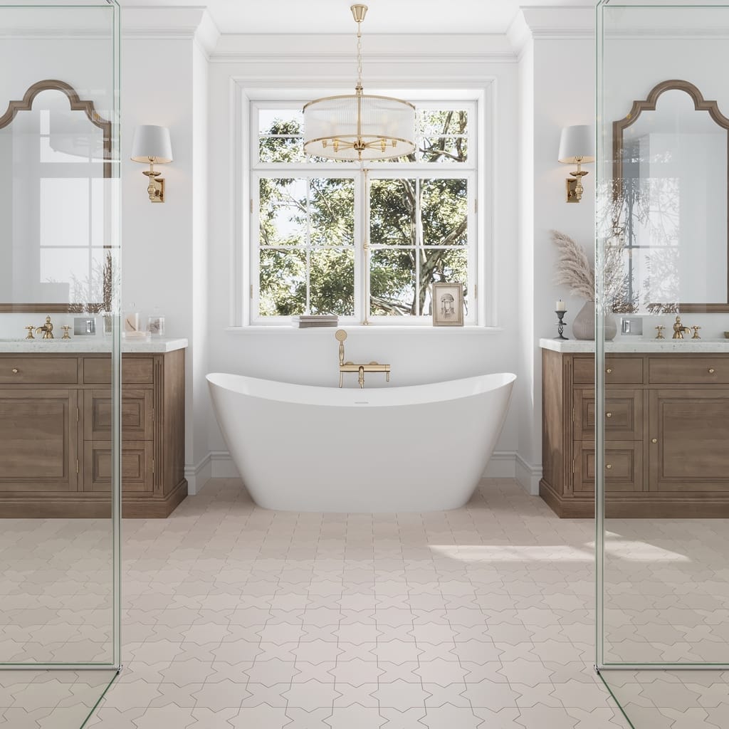 Apollo tile 5" x 5" Seville Matte Ecru Taupe Porcelain Tile (5.31 sq ft/case) - 34 Pack