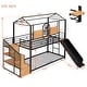 preview thumbnail 26 of 33, Twin Over Twin Metal Bunk Bed, Housebed with Slide and Storage Stair