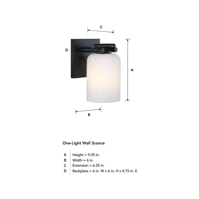 Bluestone Ridge 6 in. 1-Light Matte Black Indoor Wall Sconce Light for Bathrooms - 9.25