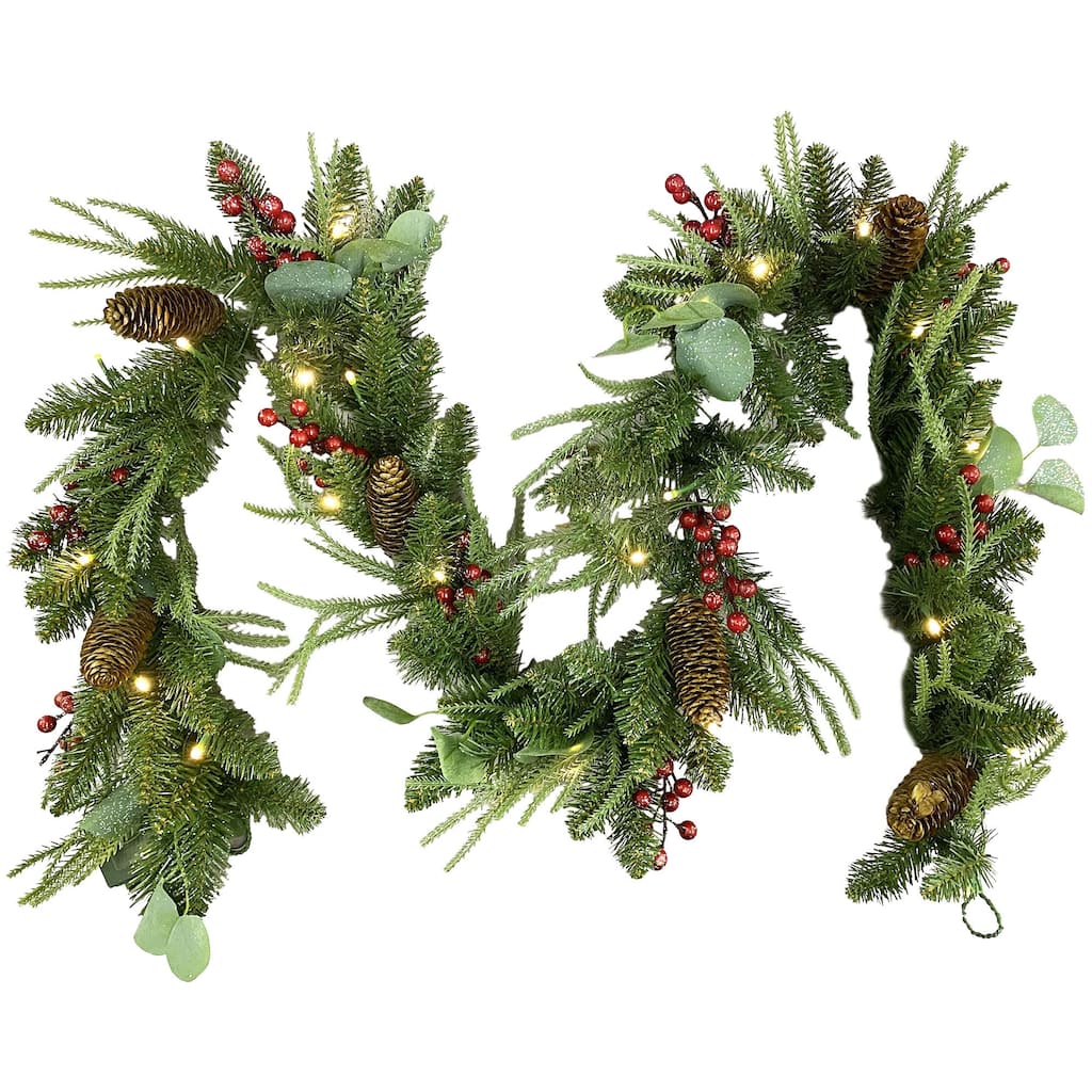 6' Mixed Pine & Berry Garland