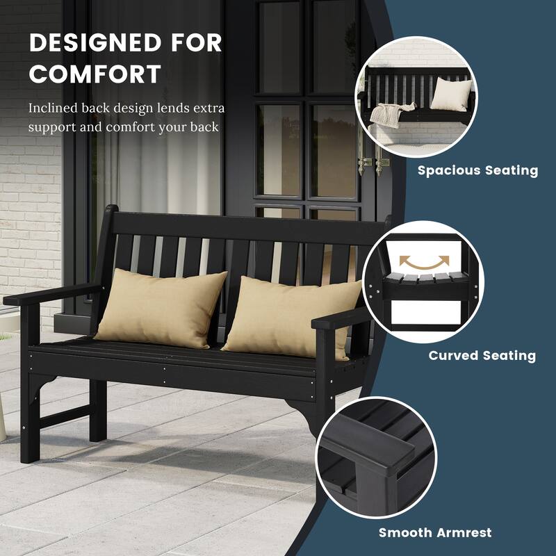 Laguna Outdoor Patio 5-Piece Porch Bench & Rocking Chair Conversation Set