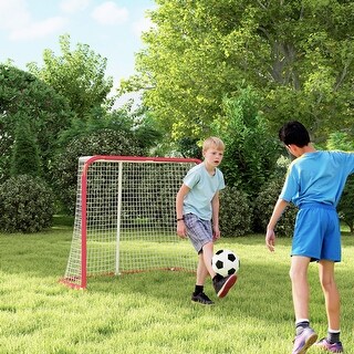 Soozier Soccer Goal, All Weather Practice Soccer Net with Steel Frame, PE Mesh, Soccer Training Equipment